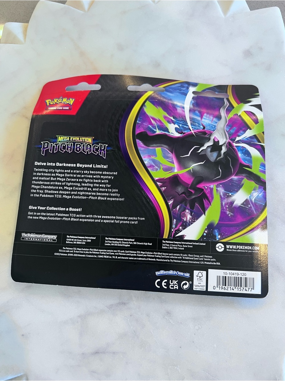 Pokemon TCG Mega Evolution Pitch Black ME05 3 Pack Blister Binacle Promo Sealed - Picture 2 of 4